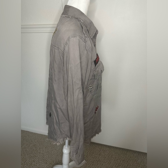 Vintage Havana Gray Lightweight Military Shirt Jacket size S - Picture 4 of 10